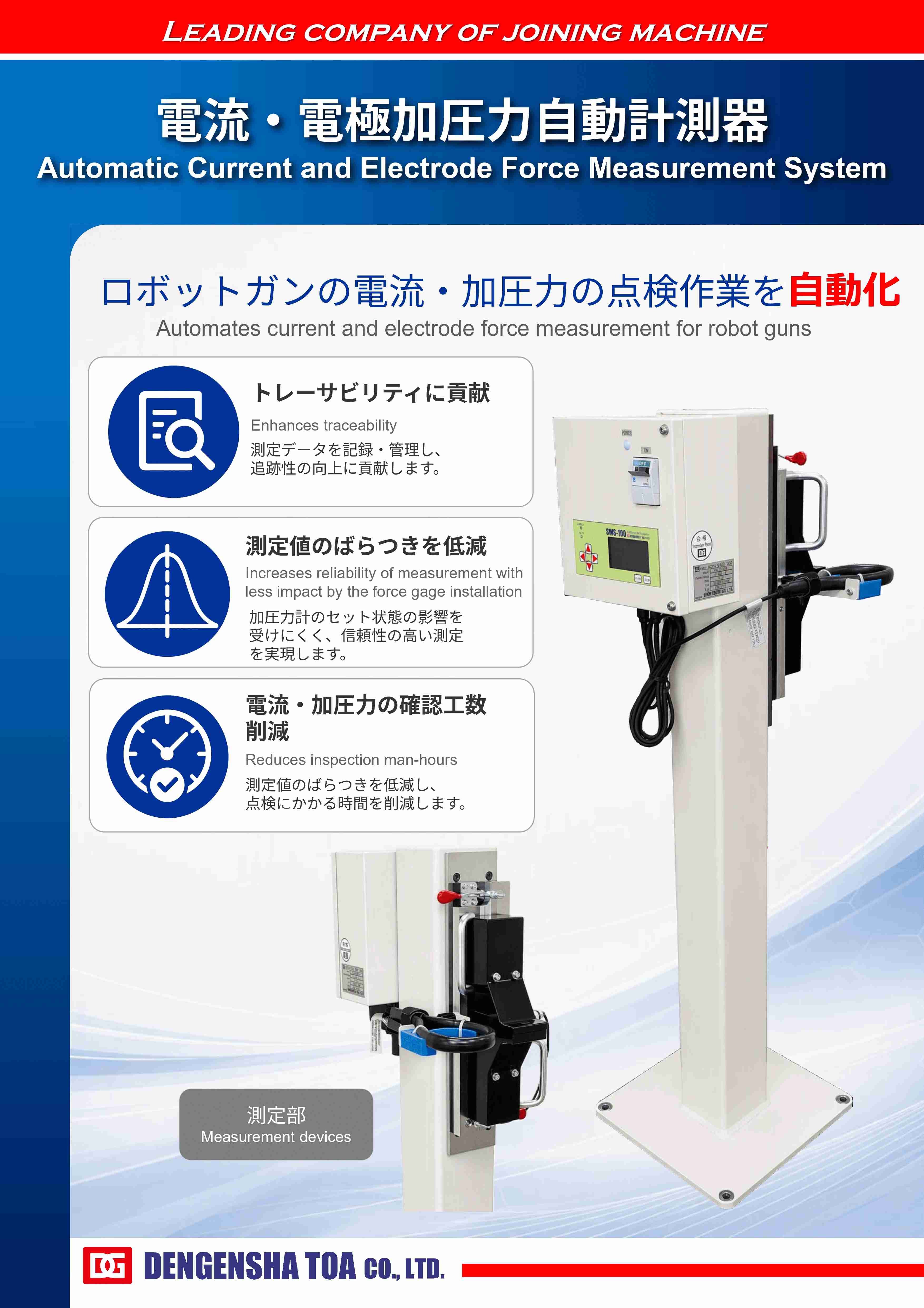 電流・電極加圧力自動計測器