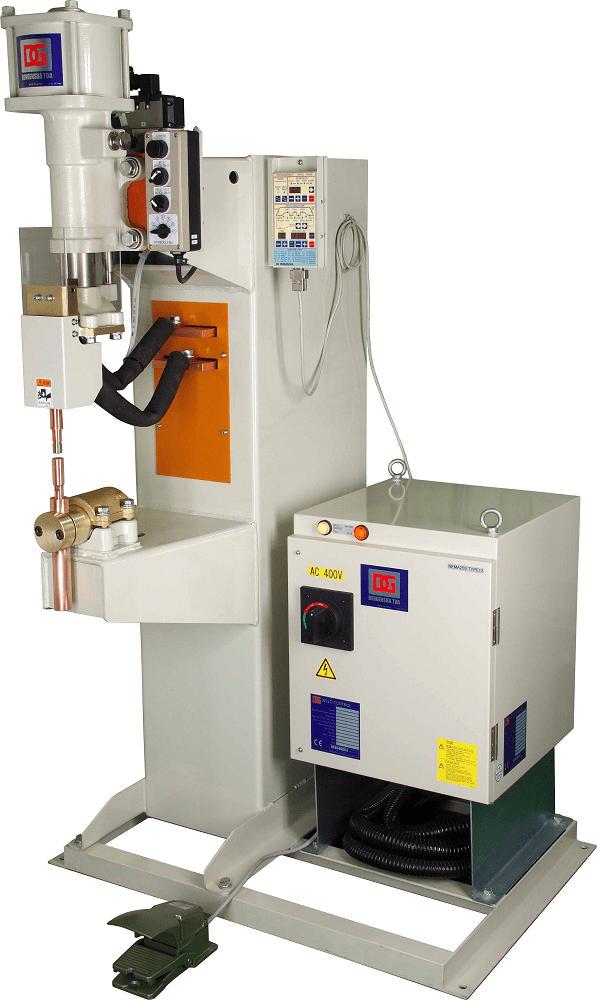 Coaxial series resistance spot welding machine